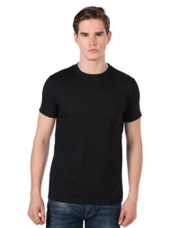 Jet Black Cotton Half Sleeve T-Shirt
